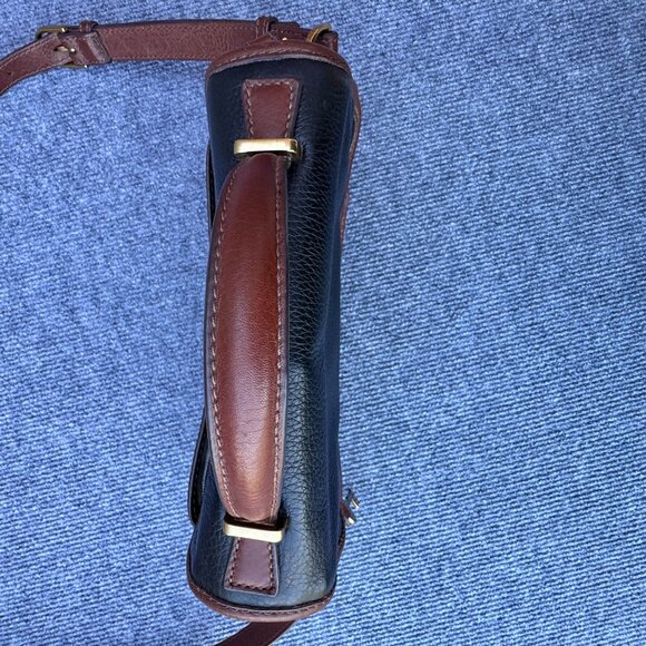 Fossil Heritage Top Handle Crossbody Bag Black & Brown Pebbled Leather - Picture 4 of 15